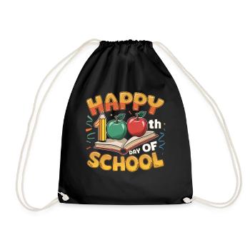 Joyeux 100e jour de l’école coloré filles garçons cadeau - Sac de sport léger - noir - Devant