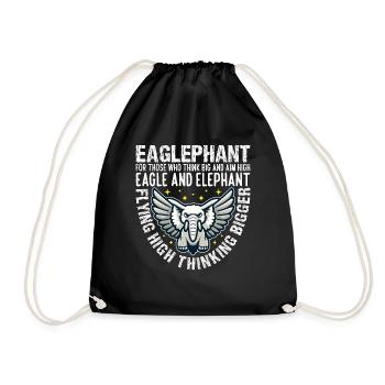 FLYING HIGH THINKING BIGGER - EAGLE AND ELEPHANT - Drawstring Bag - black - Front