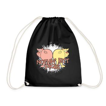 Nothing Butt Pigs - Drawstring Bag - black - Front