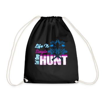 Hunting Life Is Simple Eat Sleep Hunt - Drawstring Bag - black - Front