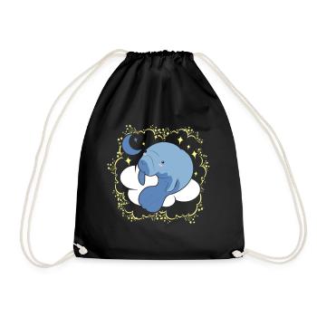 Funny Manatee Dreams - Drawstring Bag - black - Front
