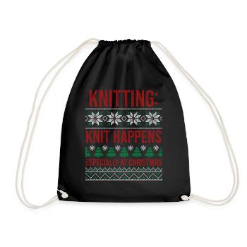 Tenue en maille Joyeux Noël ! Tricot drôle - Sac de sport léger - noir - Devant