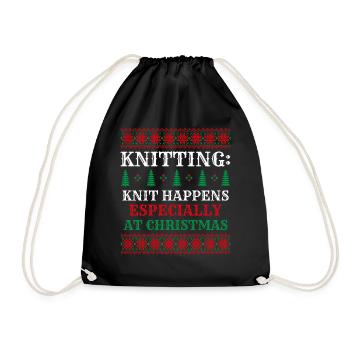 Tenue en maille Joyeux Noël ! Tricot drôle - Sac de sport léger - noir - Devant
