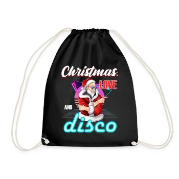 Noël Disco, Rave, Techno, House, Goa, Fête - Sac de sport léger - noir - Devant