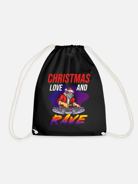 Christmas Disco, Rave, Techno, House, Goa, Party - Drawstring Bag - black