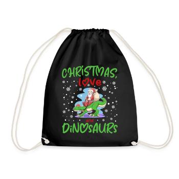 Dino Garçon Garçon Enfants Noël Amour Dinosaure - Sac de sport léger - noir - Devant