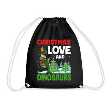 Dino Garçon Garçon Enfants Noël Amour Dinosaure - Sac de sport léger - noir - Devant