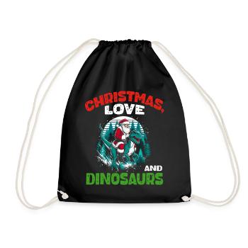 Dino Garçon Garçon Enfants Noël Amour Dinosaure - Sac de sport léger - noir - Devant