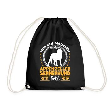 Girl loves Mountain Dog Appenzeller Mountain Dog - Drawstring Bag - black - Front