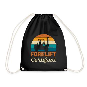 Chariot élévateur certifié look rétro - Sac de sport léger - noir - Devant