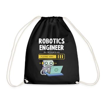 Robotics Engineer In Progress Bitte Warten - Turnbeutel - Schwarz - Vorne