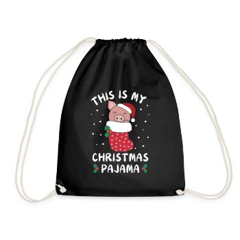 Das Ist Mein Weihnachtspyjama, Süßes Schwein - Turnbeutel - Schwarz - Vorne