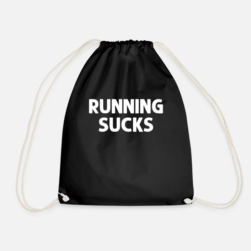 Running Sucks Track and Field Funny Running - Drawstring Bag - black