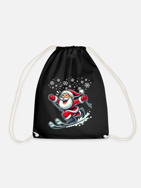 Weihnachten Weihnachtsmann Skifahren Winter Schnee - Sportstaske - sort