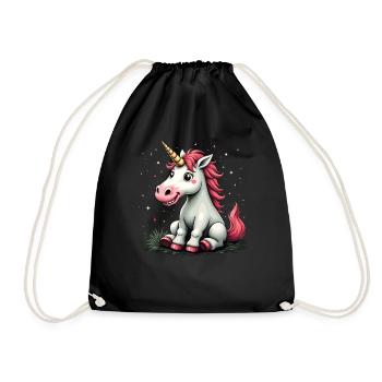 Mignon Licorne Idée Cadeau Magique Licorne Fans - Sac de sport léger - noir - Devant