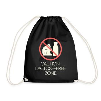 Lactose intolerance Lactose intolerant - Drawstring Bag - black - Front