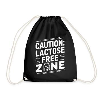 Lactose intolerance Lactose intolerant - Drawstring Bag - black - Front