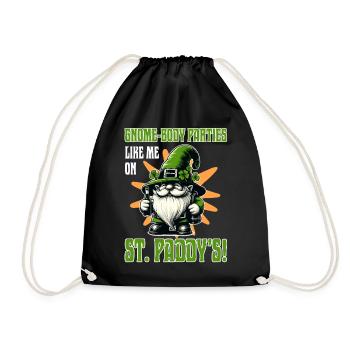 Lustiges Gnome St. Patrick's Day Design - Turnbeutel - Schwarz - Vorne