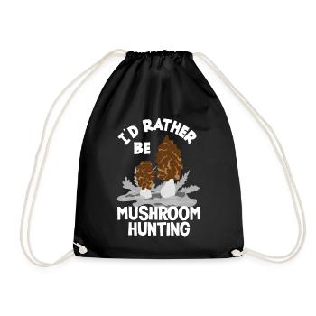 I'd rather be mushroom picking - Drawstring Bag - black - Front