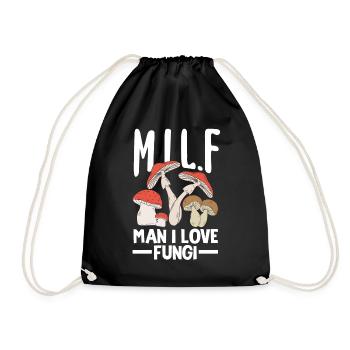 Pilzsammler Man I Love Fungi - Turnbeutel - Schwarz - Vorne