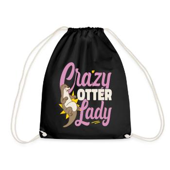 Otter Crazy Otter Lady - Turnbeutel - Schwarz - Vorne