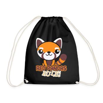 Red Pandas Rule - Drawstring Bag - black - Front