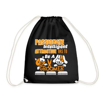 Intelligent Attractive Has To Be A Pet Groomer - Drawstring Bag - black - Front