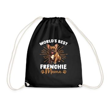 French Bulldog Dog Frenchie Mama - Turnbeutel - Schwarz - Vorne