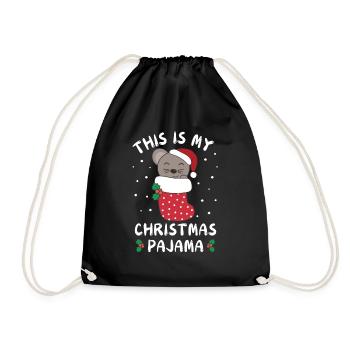 C’est mon pyjama de Noël, douce souris - Sac de sport léger - noir - Devant