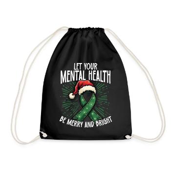 Laissez votre santé mentale être heureuse et heureuse - Sac de sport léger - noir - Devant