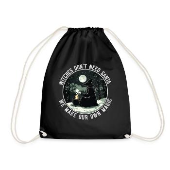 Witches Don't Need Santa Holiday Solstice Magic - Drawstring Bag - black - Front