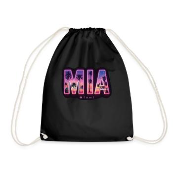 Miami Mia Miami – Ambiance tropicale pour les fans des États-Unis - Sac de sport léger - noir - Devant