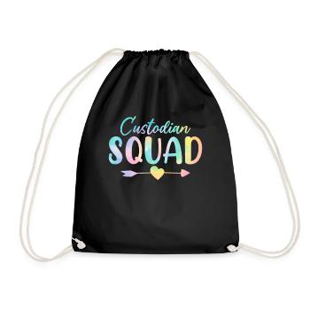 Gardien Squad Tie Dye Maid Cleaner School - Sac de sport léger - noir - Devant