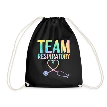 Atemtherapie Tie Dye Lungentherapeut - Turnbeutel - Schwarz - Vorne