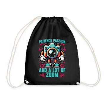 Bird Photography Patience Passion And Birdwatching - Drawstring Bag - black - Front