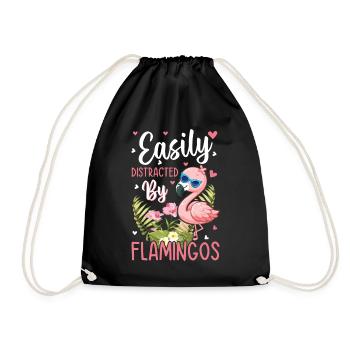 Facilement distrait par les flamants roses - Pink Flamingo Lov - Sac de sport léger - noir - Devant