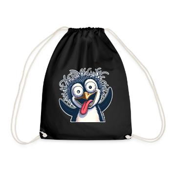 Pinguin Crazy - Turnbeutel - Schwarz - Vorne