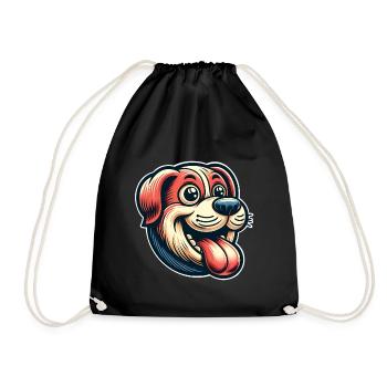 Chien - Sac de sport léger - noir - Devant