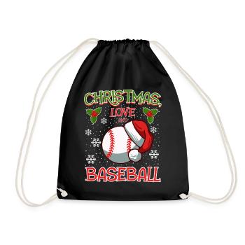 Joueur de baseball équipe club Noël amour - Sac de sport léger - noir - Devant