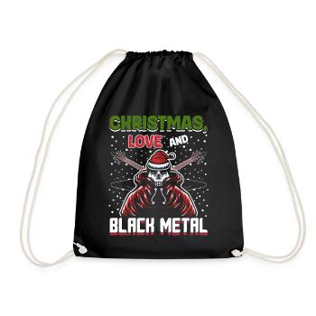 Christmas, Love & Black Metal! Metal fans! - Drawstring Bag - black - Front