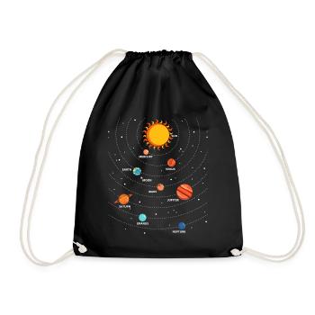 Solar System Pendulum Physics Planets Science - Drawstring Bag - black - Front