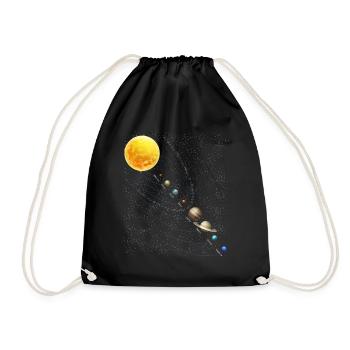 Solar System Pendulum Physics Planets Science - Drawstring Bag - black - Front