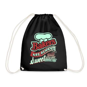 Bakers Are Always Sweet - Drawstring Bag - black - Front