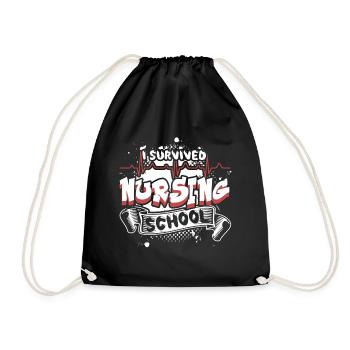 I Survived Nursing School - Drawstring Bag - black - Front