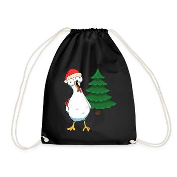 Santa Chicken Chickens Santa Claus Chicken Coop - Drawstring Bag - black - Front