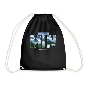 Mountains MTN – Natur & Berglandschaft Outdoor - Turnbeutel - Schwarz - Vorne