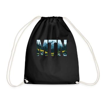 Mountains MTN – Natur & Berglandschaft Outdoor - Turnbeutel - Schwarz - Vorne