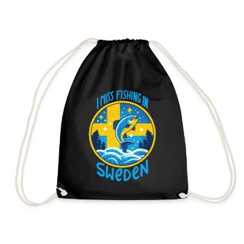 Pêche en Suède - Sac de sport léger - noir - Devant
