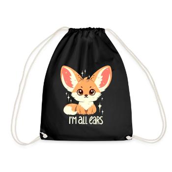 Renard du désert : Je suis tout ouïe ! - Sac de sport léger - noir - Devant