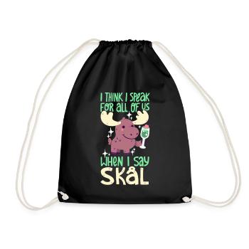 Skål (Cheers) - Drawstring Bag - black - Front